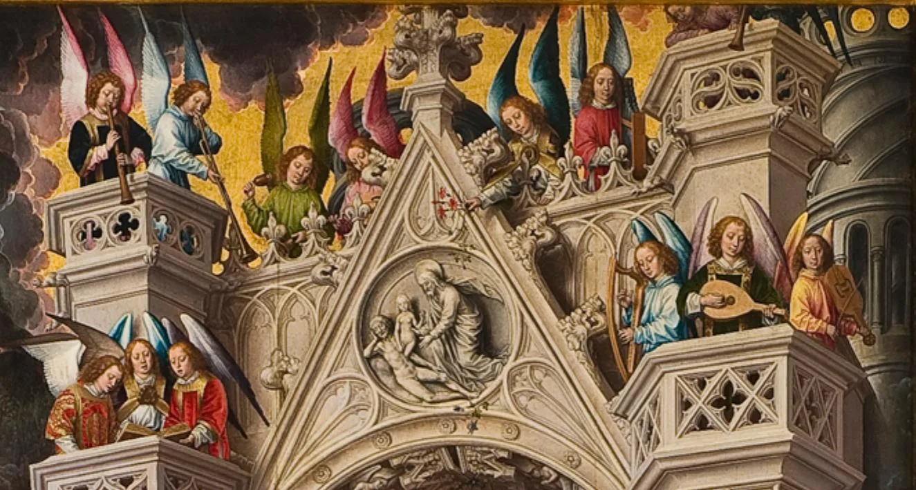 Angelic musical ensemble in concert