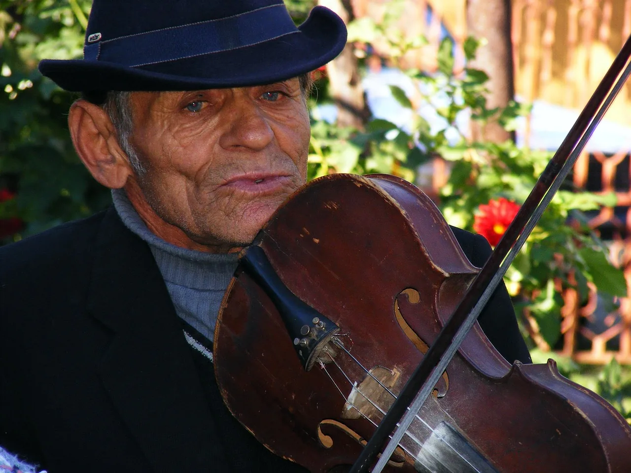Violoniste de rue en plein air