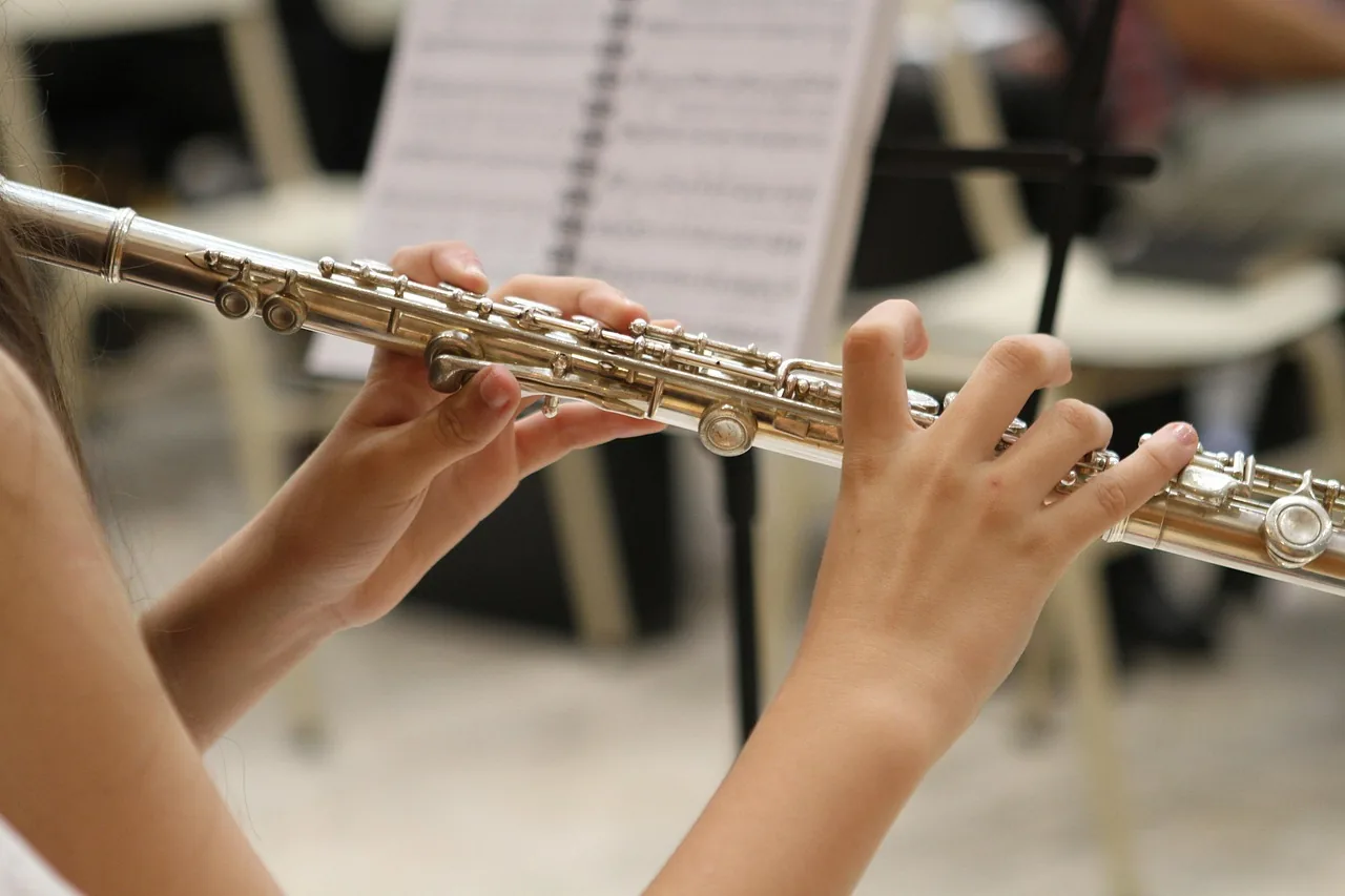 Musicienne jouant de la flûte traversière Musicienne jouant de la flûte traversière