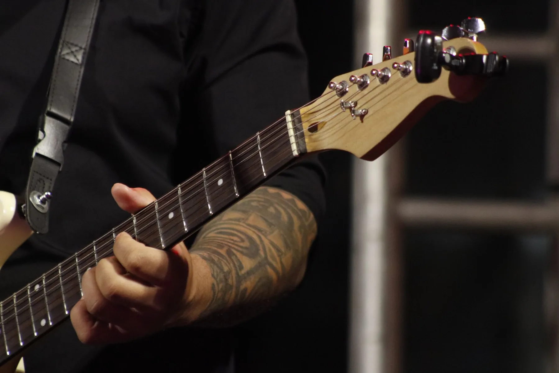 Electric guitarist on a music stage