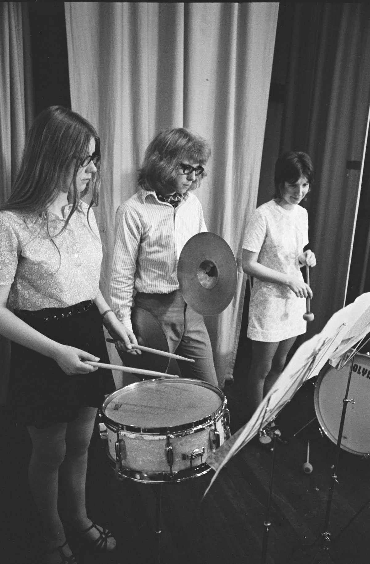 Musicians rehearsing percussion Musicians rehearsing percussion