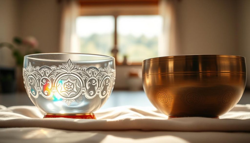 Bol tibétain cristal : différences avec le bol métal